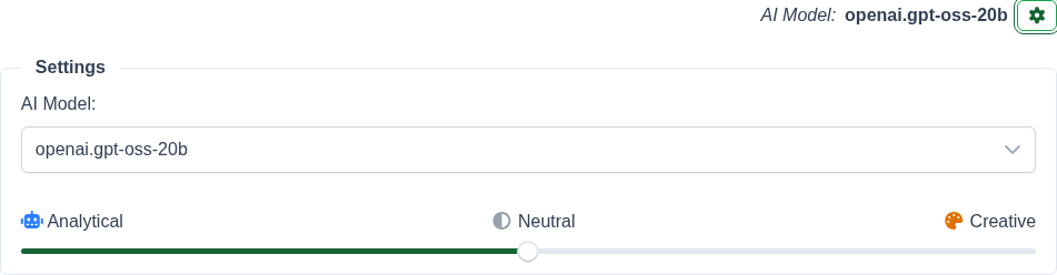 AI Model Settings