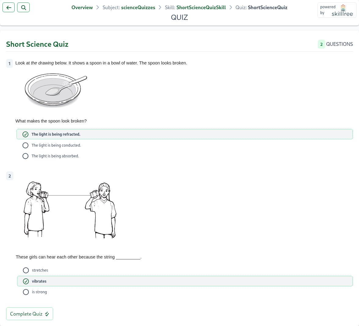 Client Display Quiz Run Screenshot