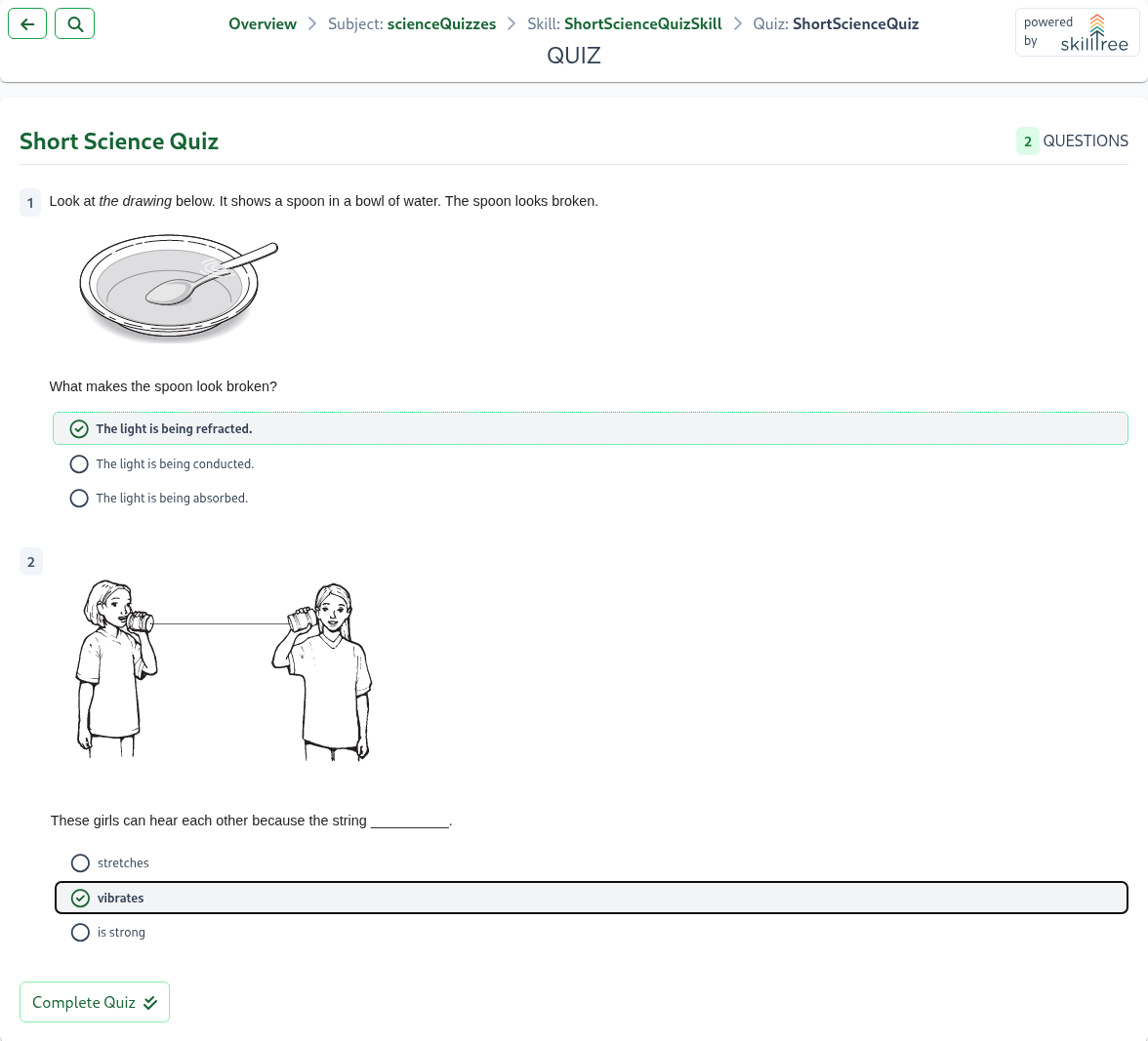 Client Display Quiz Run Screenshot