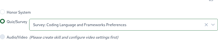 Quiz Skill Configuration Screenshot