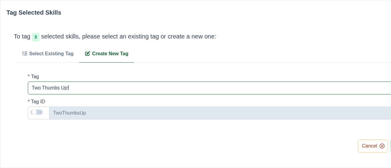 Create new tag