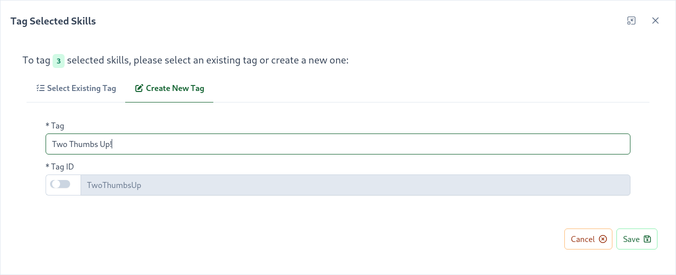 Create new tag