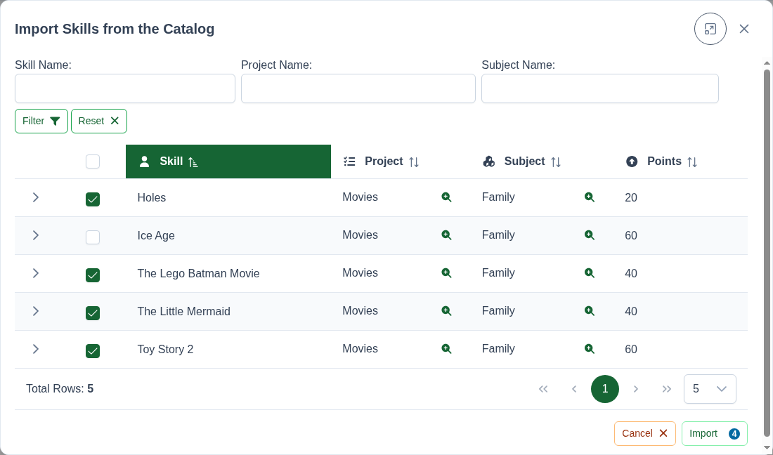 Import skills from catalog