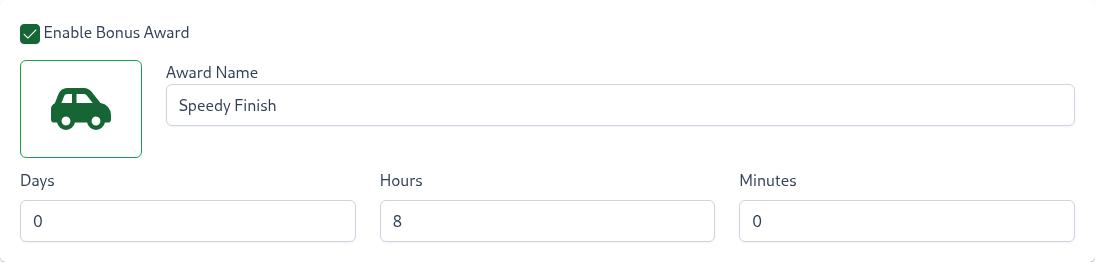 Bonus Award Config