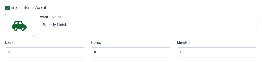 Bonus Award Config
