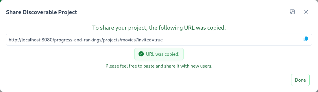 SkillTree Project Share Modal