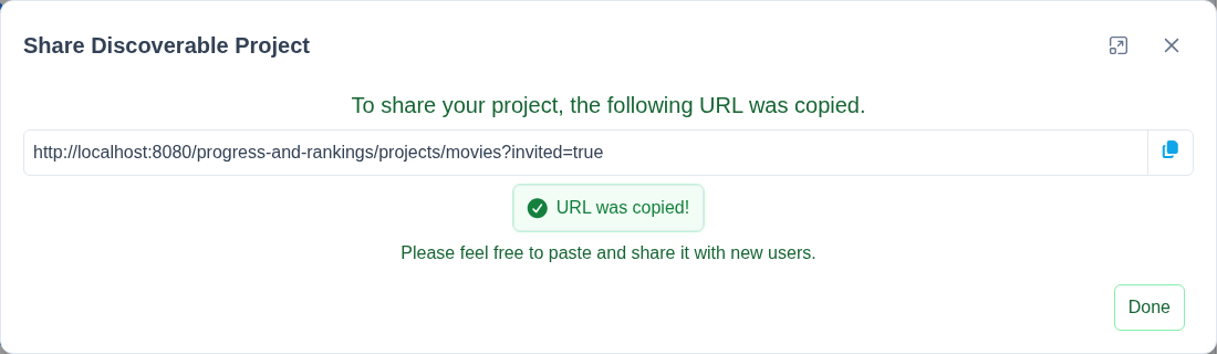 SkillTree Project Share Modal