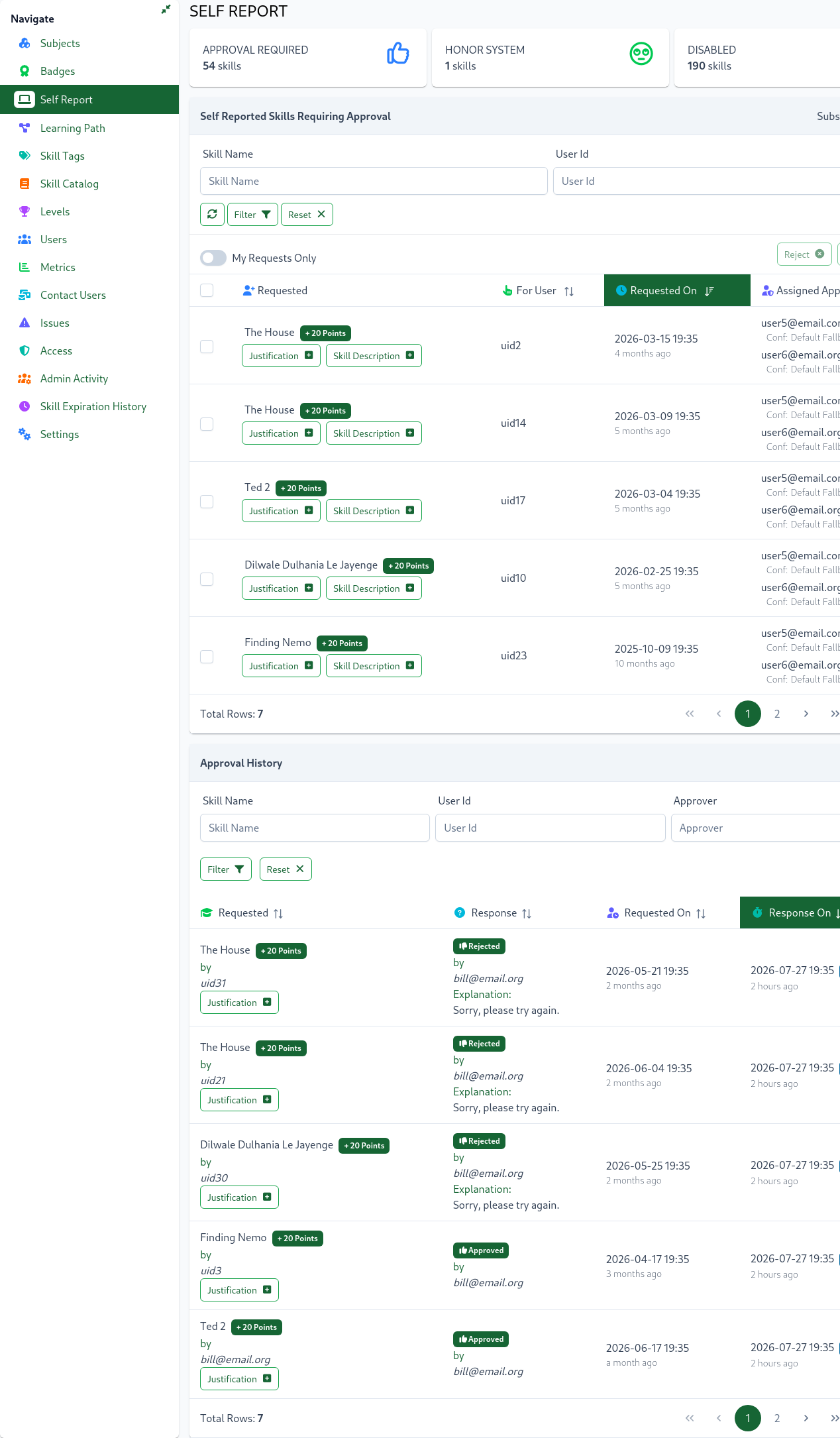 SkillTree Skills Page