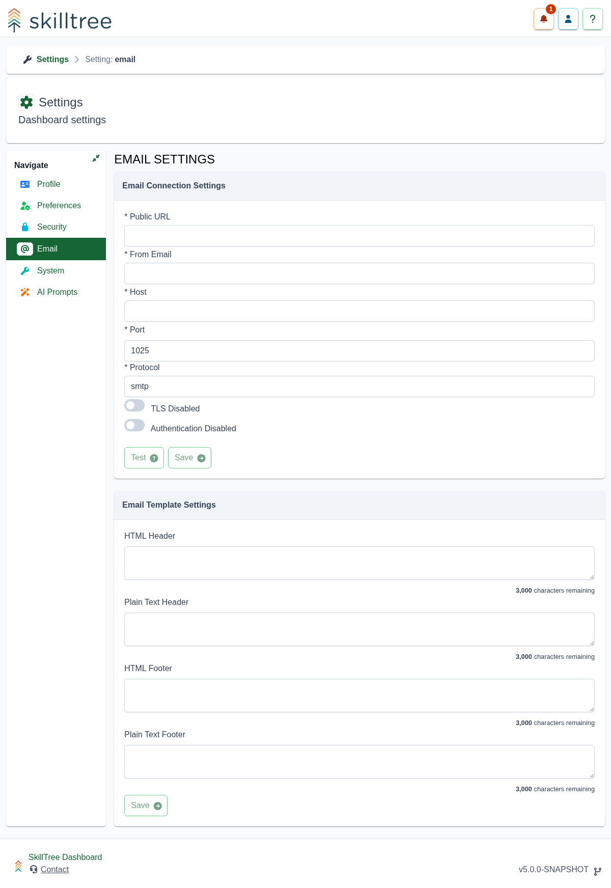 Email Settings