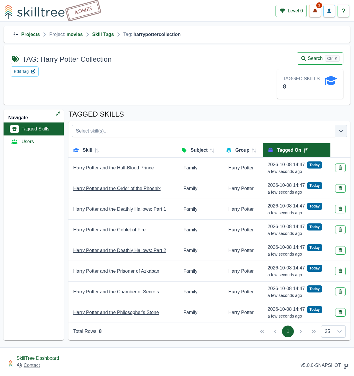 Single Skill Tag Management