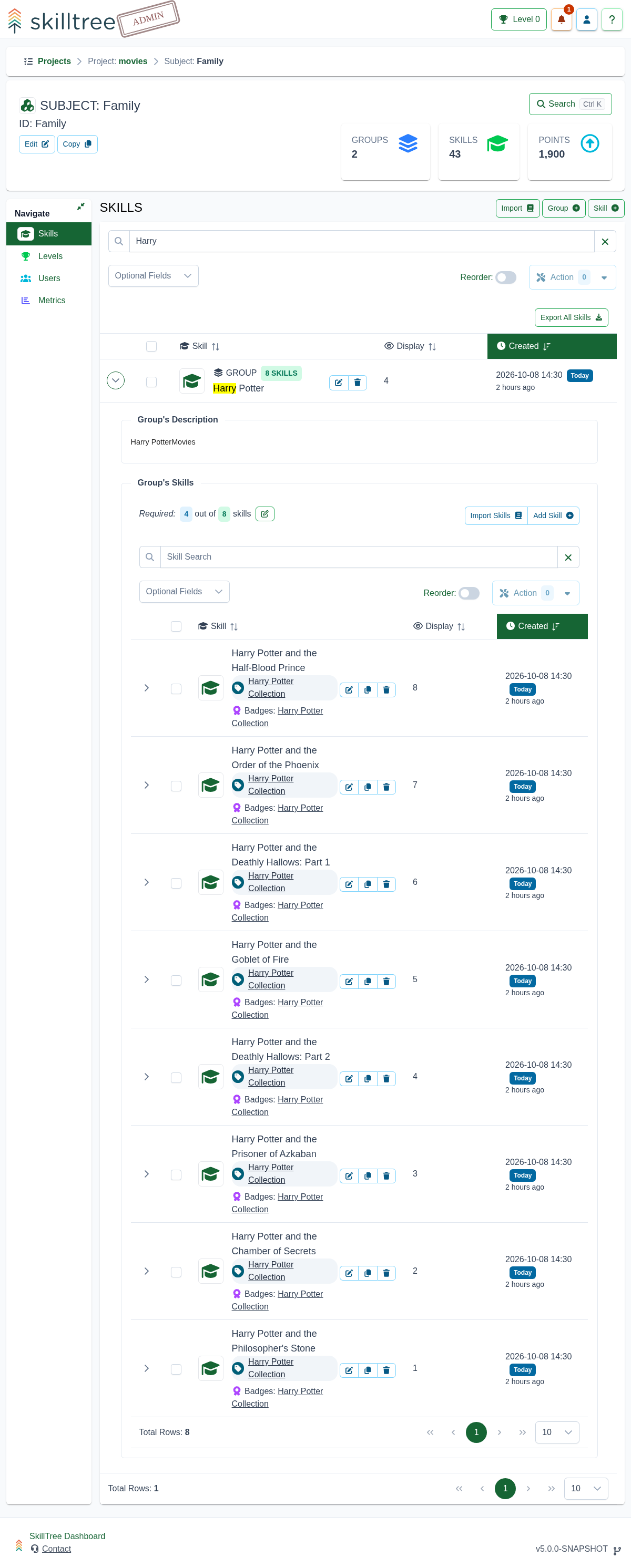 Skills Group Screenshot